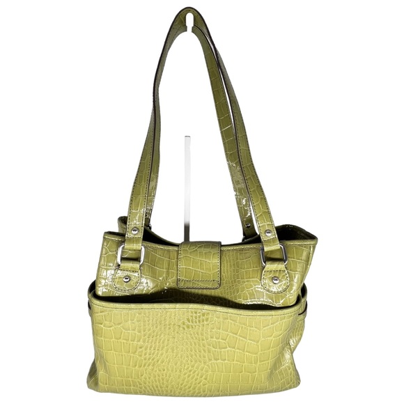 LIZ CLAIBORNE LIME GREEN FAUX ALLIGATOR HANDBAG SHOULDER BAG - Picture 15 of 15